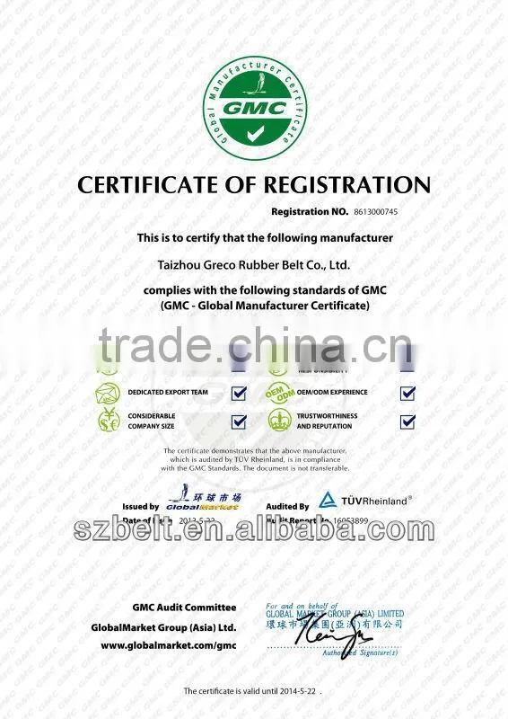 good quality rubber poly v belt