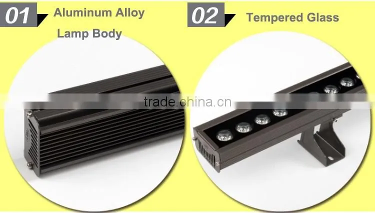 Outdoor IP65 Waterproof LED Wash Light DMX 512 RGB 3 in1 LED Wall Washer Light 36 3W