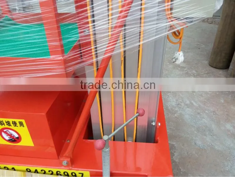 hydraulic single mast aluminum alloy small home lift