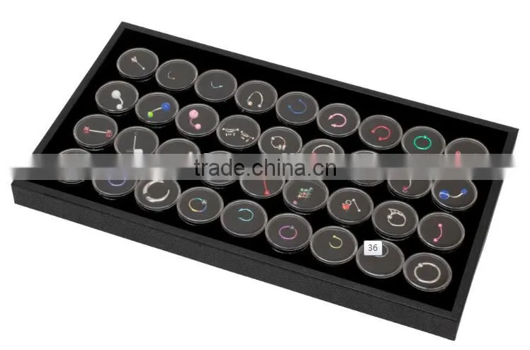 stackable large gift tray wooden small jewelry display leather covered S1354
