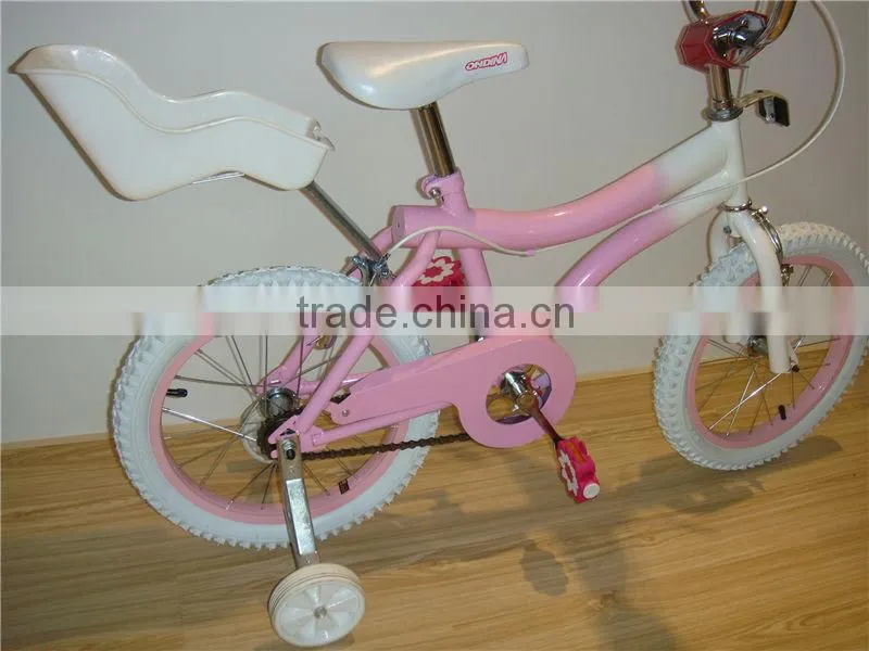 HH-K1640 16 inch pink oem kids balance bike with baby seat best price