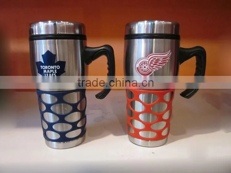 Travel Mugs in 16oz with silicone wrap