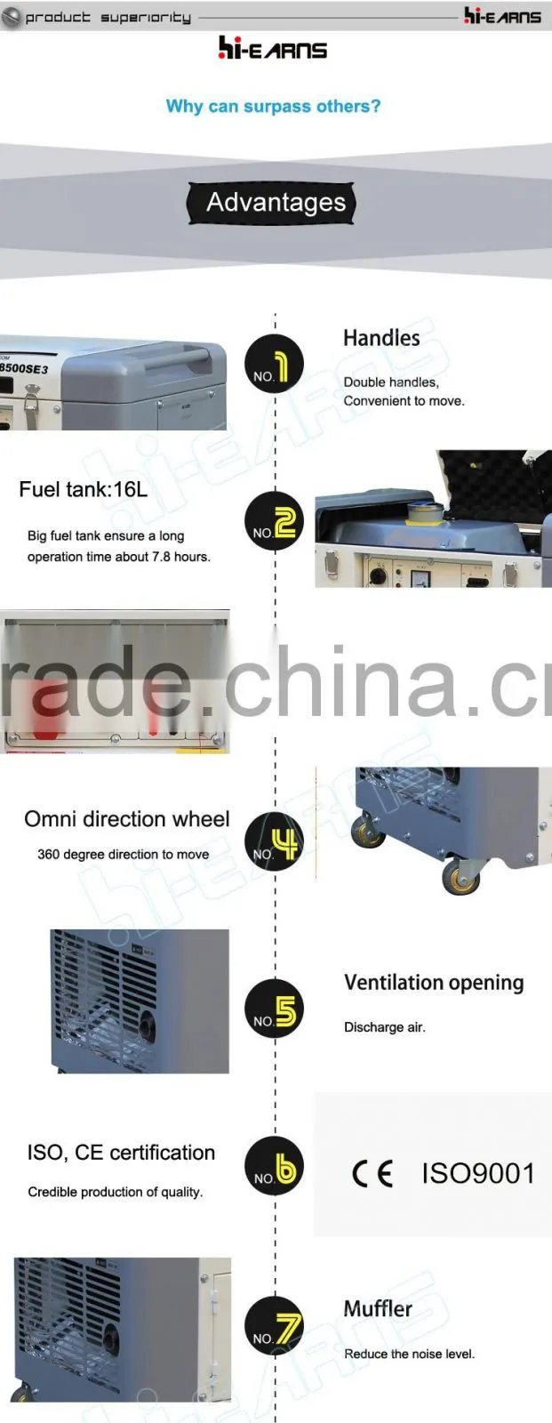 New 6KW silent three phase open cover diesel generator price