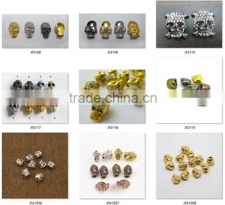 JFA1047 Silver gold rose gold plated metal laughing buddha head beads