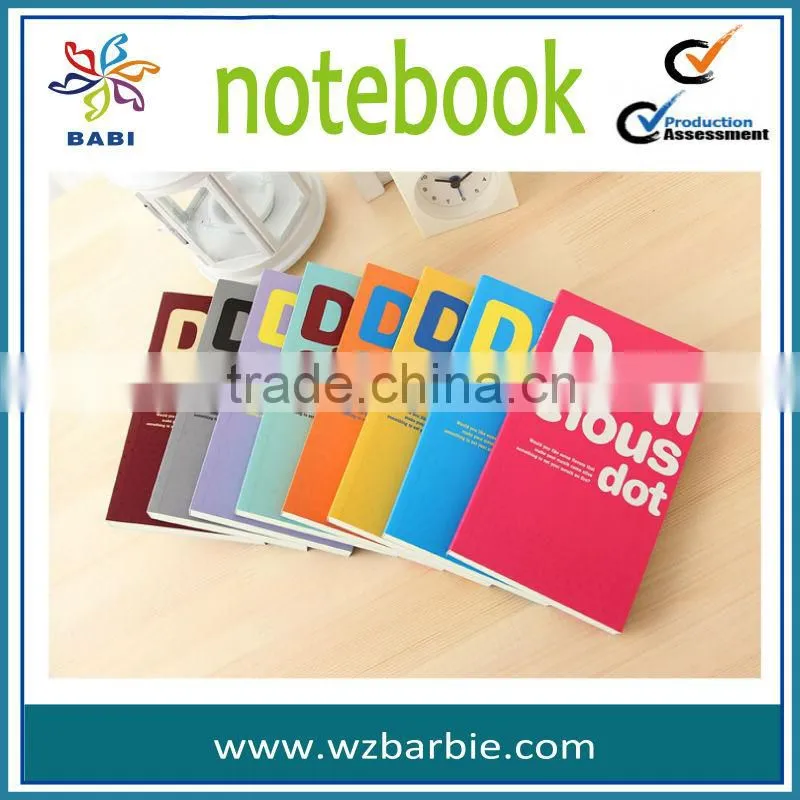 printed notebook with color page