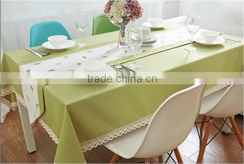 customized size pastoralism style lovely butterfulies leaves fabric embroidery table runners