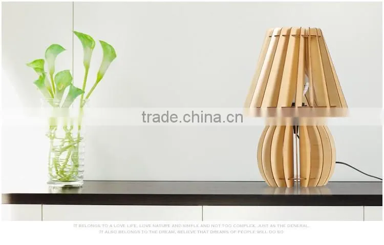 JK-879-12 best sale wooden table light home decor hotel LED Wood table lamp