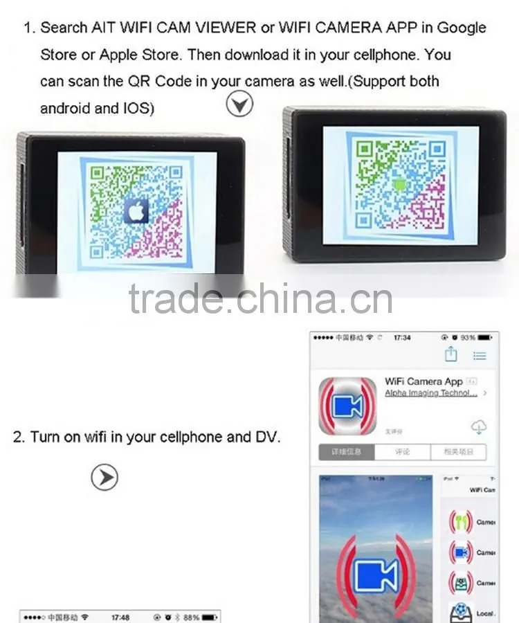 2016 trending products Action Camera 30M Waterproof Camera WiFi Full HD 1080p 12Mp Video DV Sports Camera accept paypal