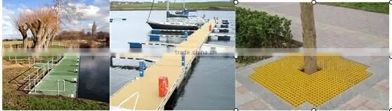 transparent fiberglass grp molded grating floor plateform walkway