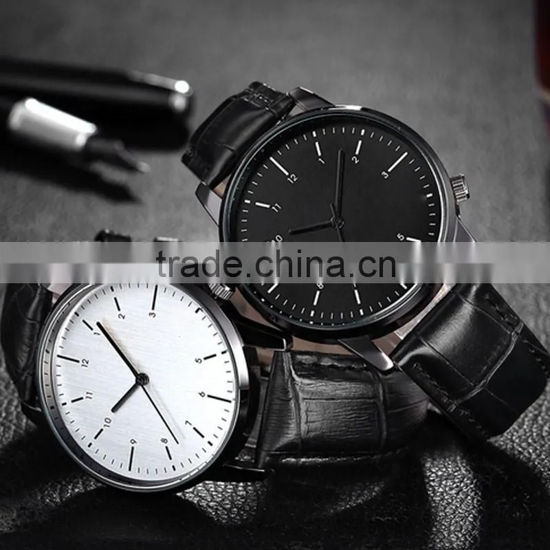 Japan quartz movement leather strap watch bands wholesale in guangzhou factory