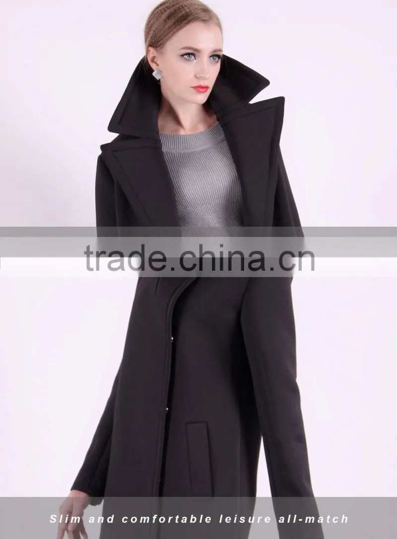 2016 Spring Long Cheap Women Trench Coat With Lapel