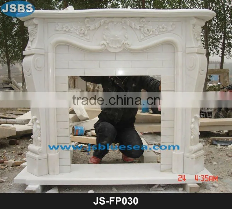 Antique marble fireplace with lion head