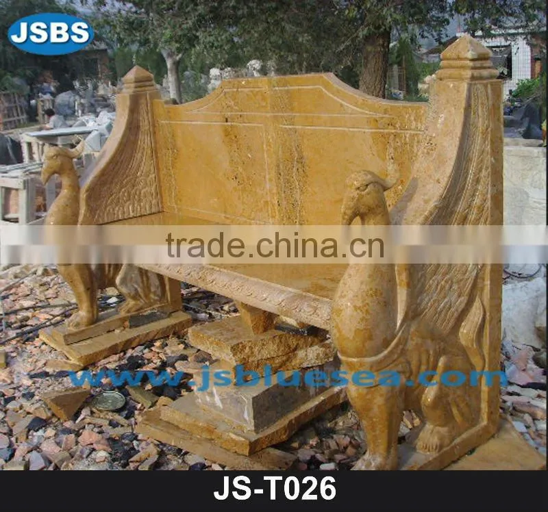 Marble garden pillar bench