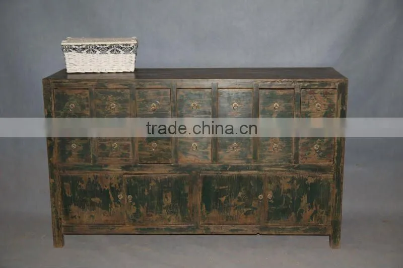 Chinese antique old green medicine cabinet