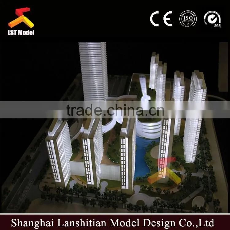maquette rendering miniature architectural scale model with light