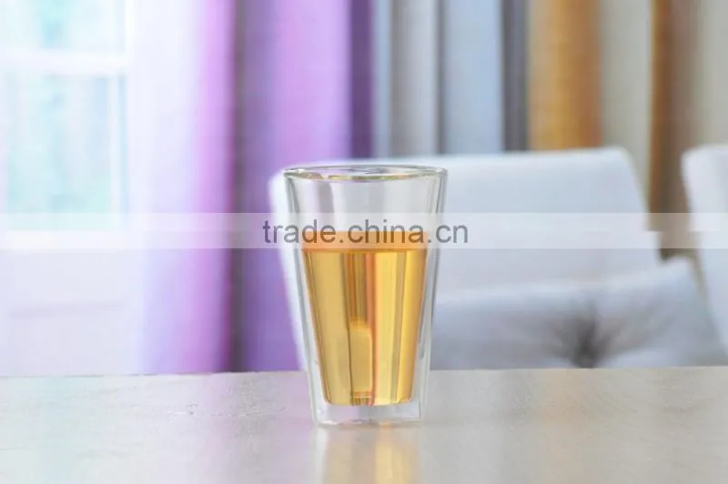400ml fashionable art glass cup with handle