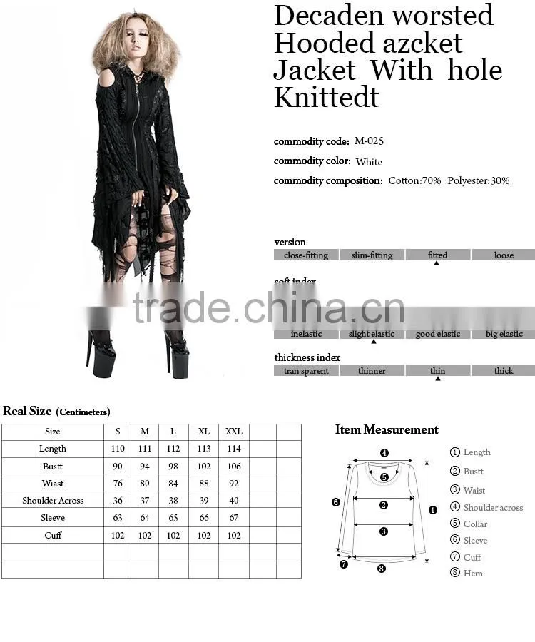 M-025 Punk Rave Black Korea Cardigan woman black Sweater