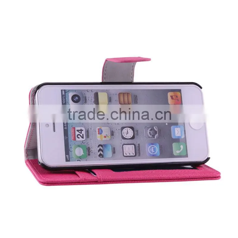 For Apple Iphone 5c Wallet Hard Cover PU Leather Case