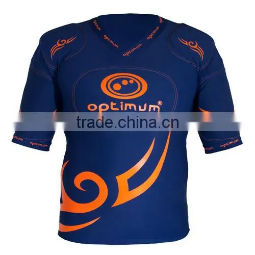 custom Rugby protection padded top short American Football pro combat compression gear padded protection wear