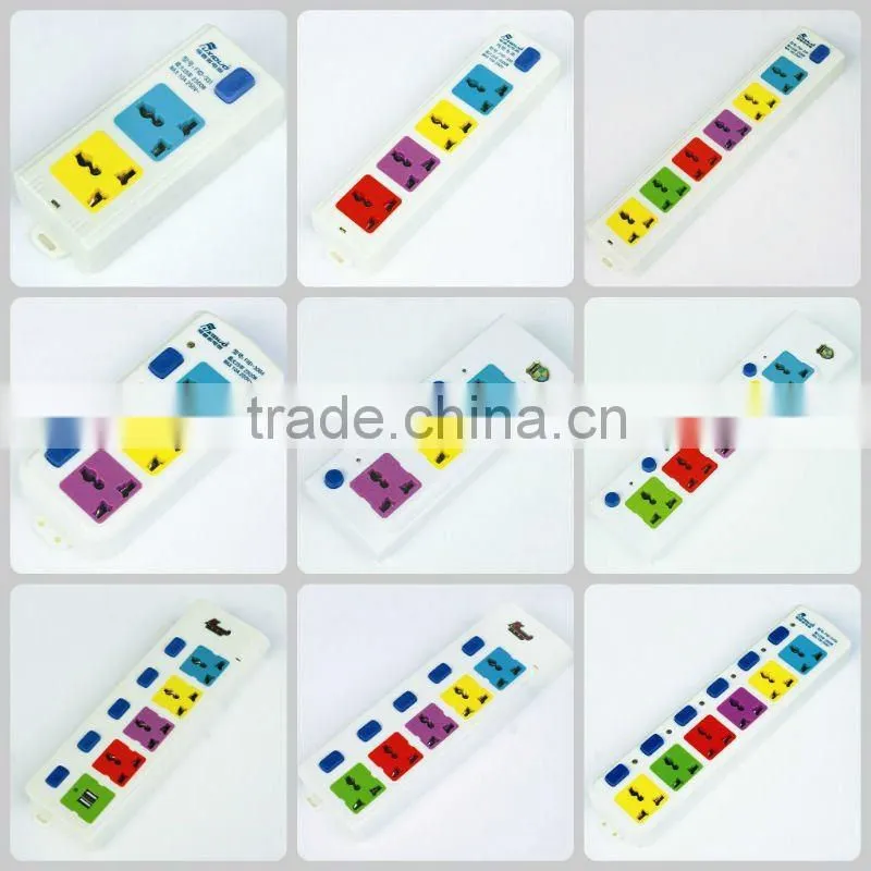 5 way universal power cord multi plug socket