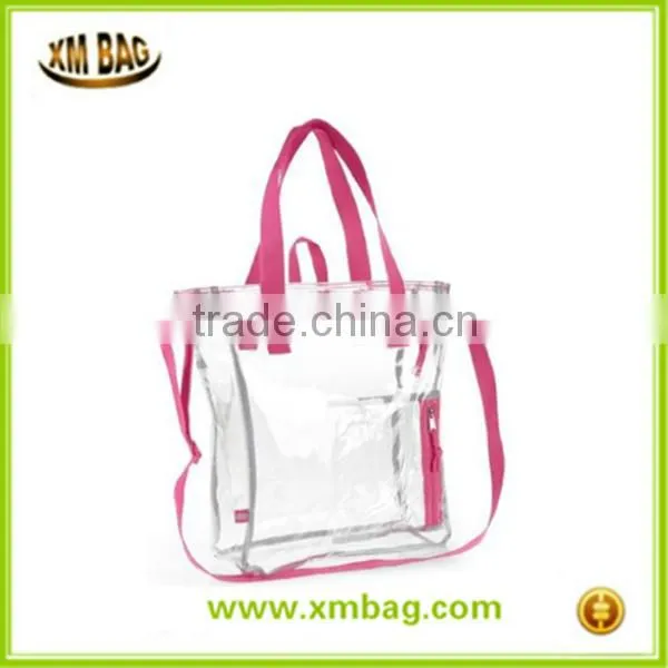 Fashion clear pvc handbag shoulder bag, transparent pvc tote bag, women clear shopping bag