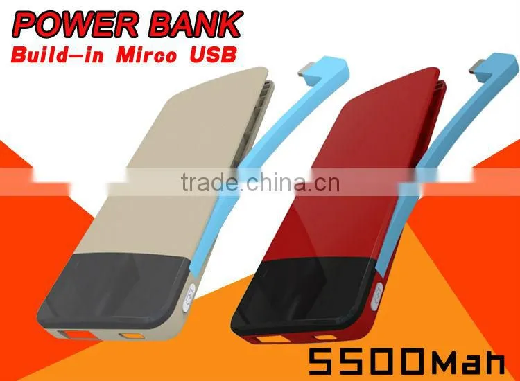 The Cheapest Portable Backup Battery Charger Build in Micro Cable 5600mah Mobile Power Bank Charger
