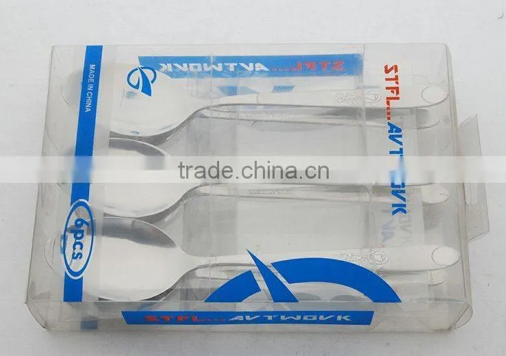 Rose handle 6 pcs stainless steel spoon with pvc case