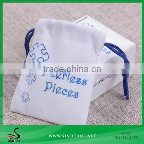 Sinicline Customized logo nice velvet drawstring bag