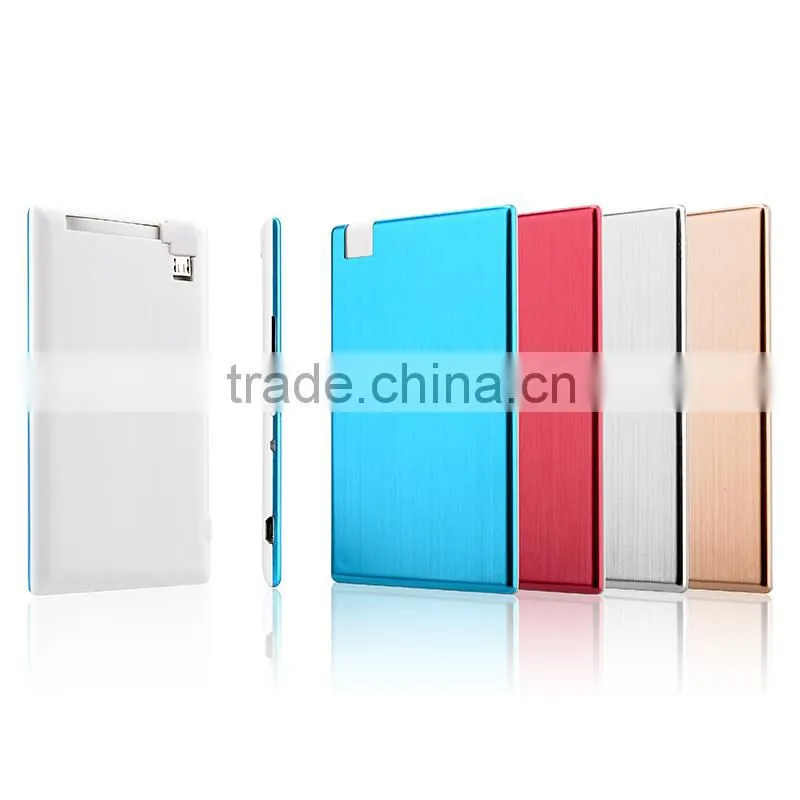 2015 hot promotion custom logo 1500mah portable ultra thin credit card power bank