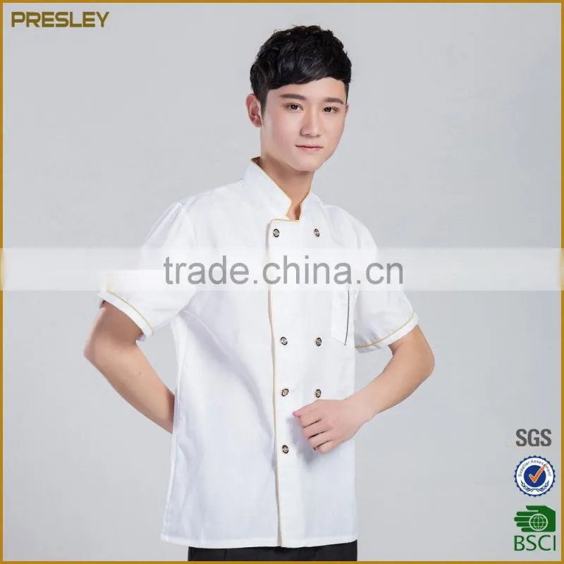 Presley oem hot sell Latest cheap short sleeve stylish chef cook uniform man