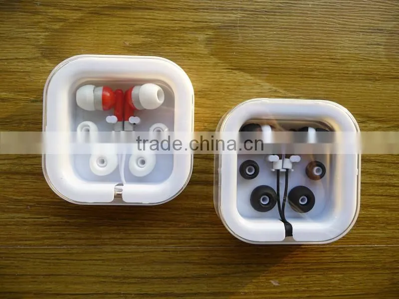Square shape promotion colorful cute and pocket cheap earphone case
