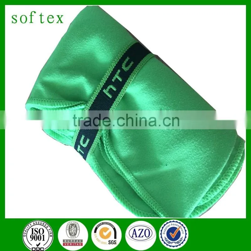 Ultra Soft suede microfiber towel sports logo with embossed private label