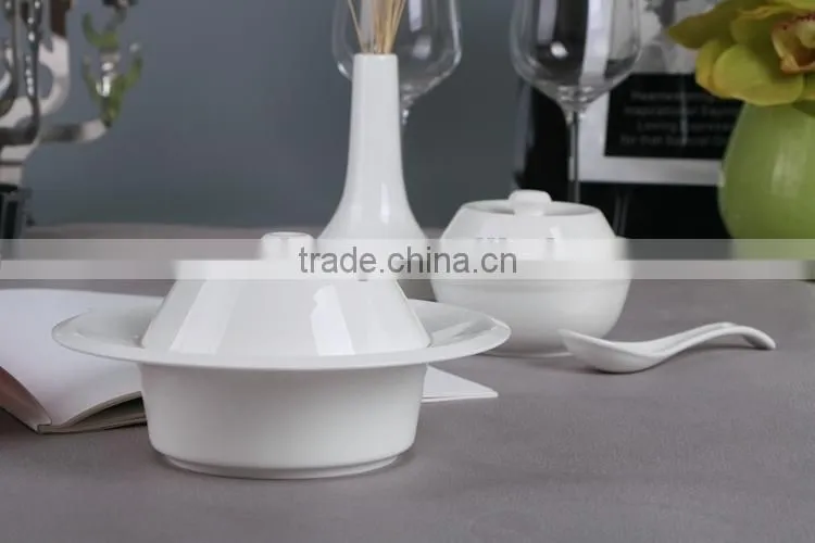 round white fine China ceramic soup tureen