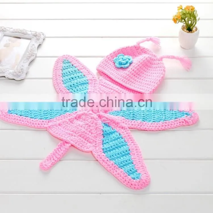 Crochet Knitted Wool Butterfly Photo Costume,Newborn Baby Photo Outfit