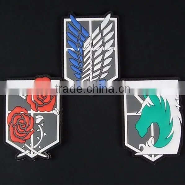 To Advance The Giant Attack On Titan Survey Corps Armbands Pvc Patch Armband Disposable Military Patches Badges