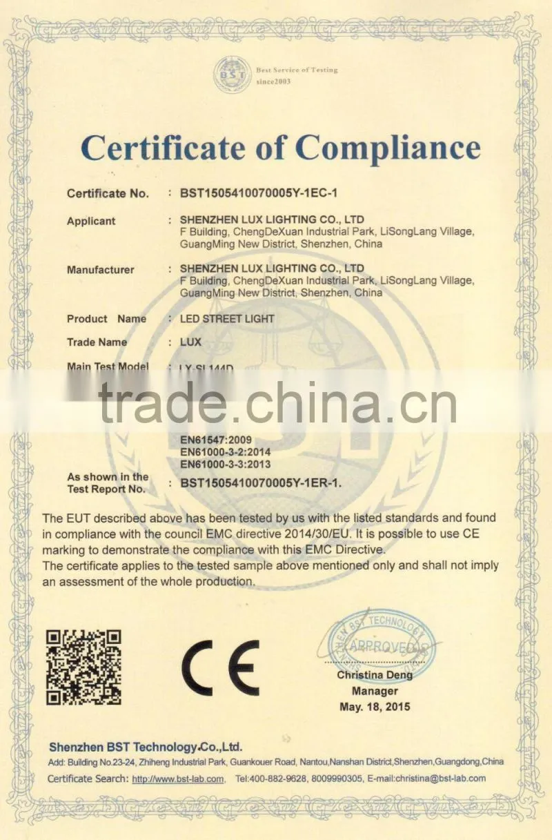 5 years slim design super bright price list osram shenzhen supplier led street light