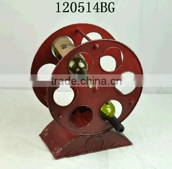 Industrial handmade decorative metal wine bottle holders