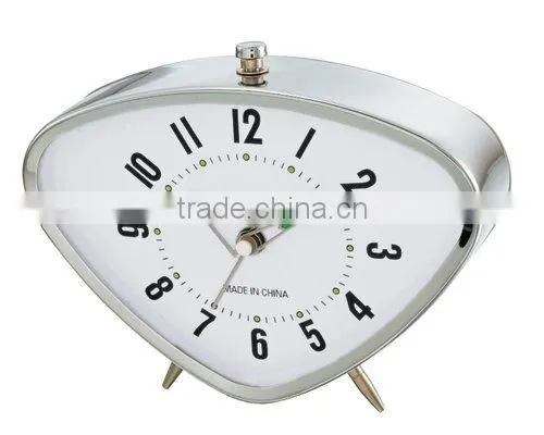 triangle metal case mechanical alarm clock