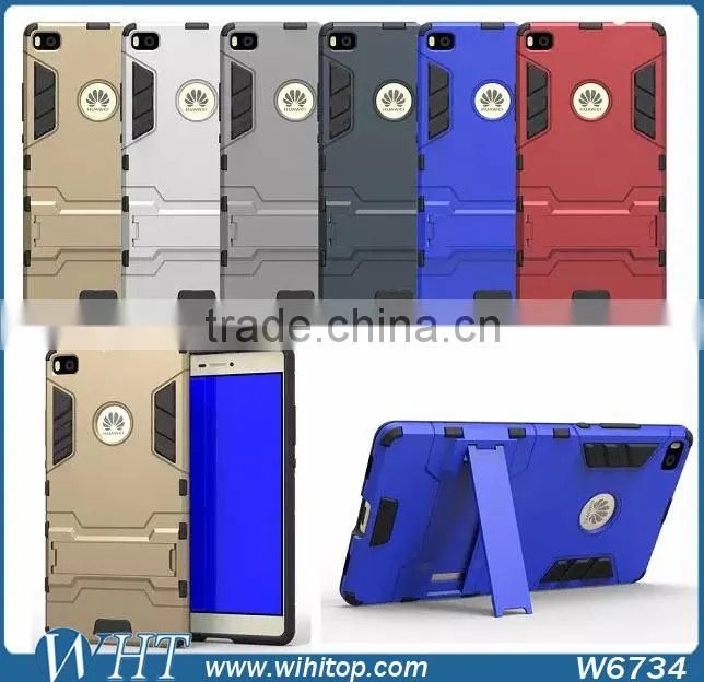 For Huawei P8 Phone Case, TPU PC Hybrid Armor Stand Mobile Phone Case for Huawei P8