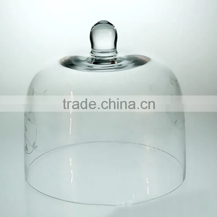 High quality glass cloche for cake/cream/cake/flower
