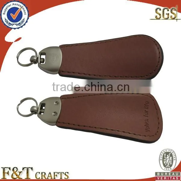 high end new year gift braide leather keychain with metal in gift box