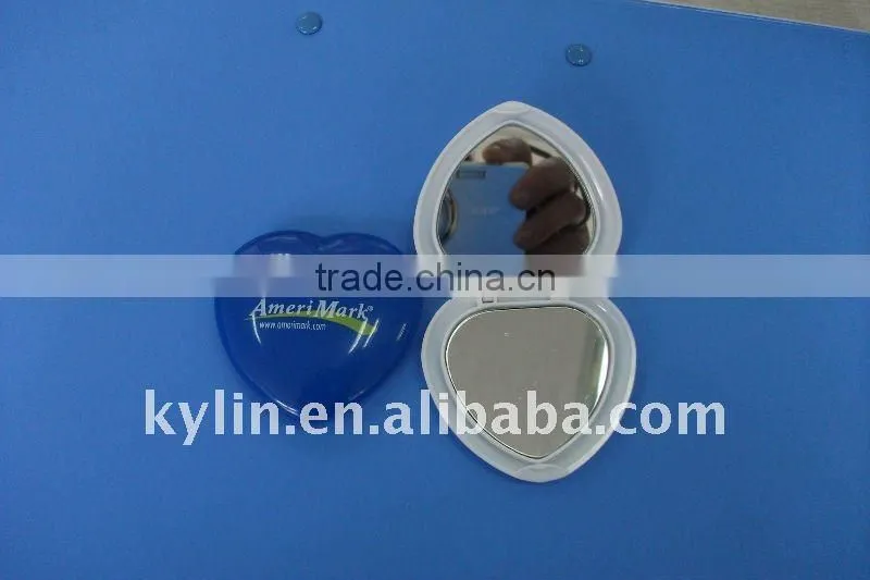 plastic heart shape makeup mirror