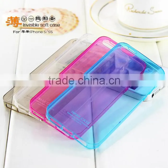 0.6mm invisible soft tpu case for iphone 5 5s/mobile phone ultrathin case