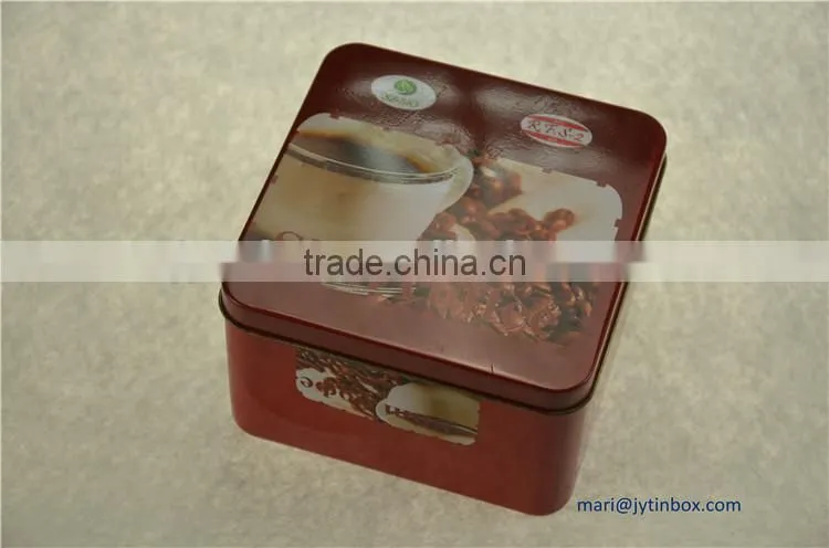 Factory directly and custom square coffee tin