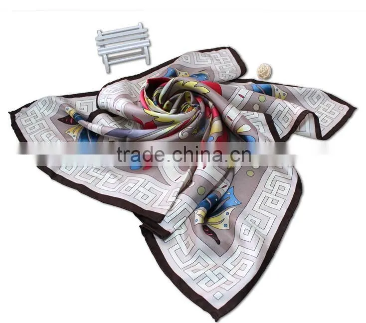 100% silk square scarf for women; twill; 14mm;