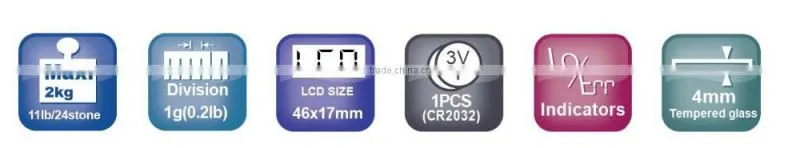 Different color MAX 3KG Hot-sale Kitchen Scale with 4 High-precision Sensors