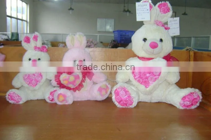 plush rabbit with heart