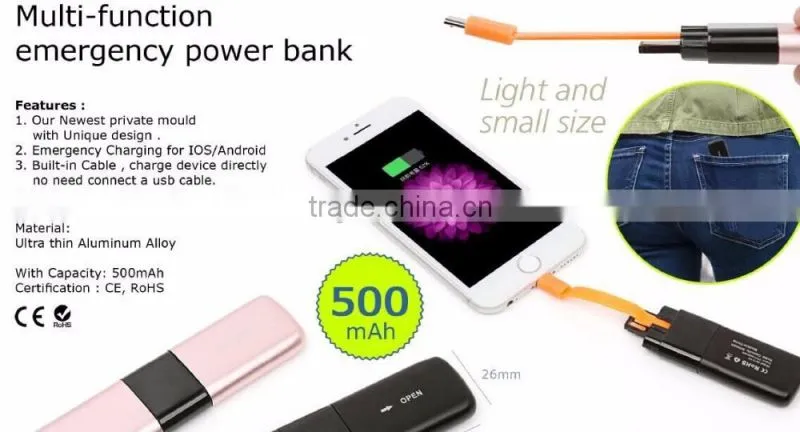 ultra thin aluminum alloy portable emergency mobile power bank