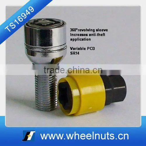 SR14 ball seat Variable PCD car wheel lock bolts