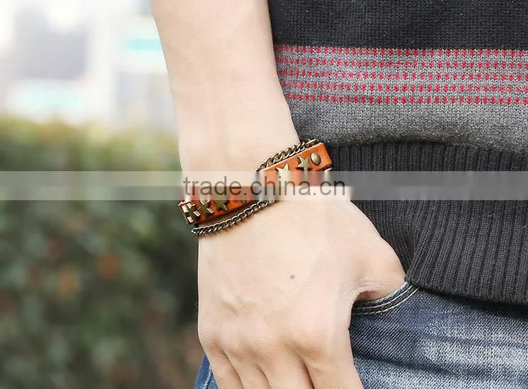star italian engraved leather bracelet, suede leather bracelets